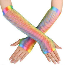 Women's Forearm Length Triangle Net Fingerless Gloves