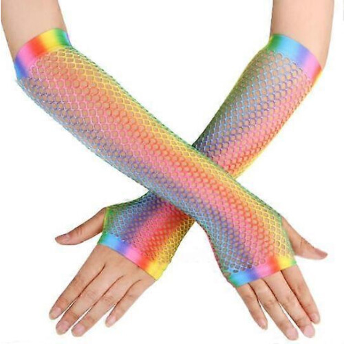 Women's Forearm Length Triangle Net Fingerless Gloves