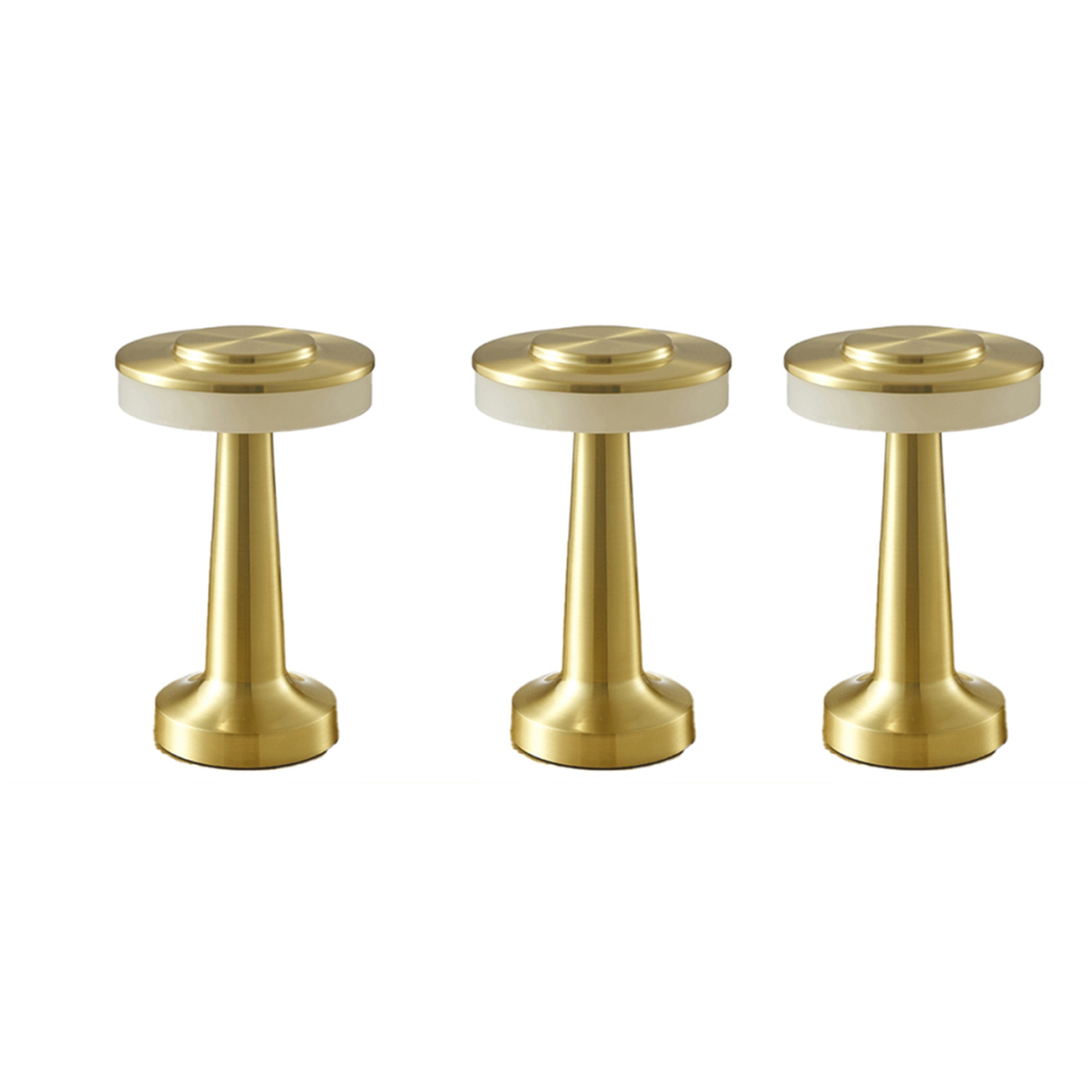 3X Touch LED Rechargeable Table Lamp Dining Hotel Bar Outdoor Small Night Lamp,Gold