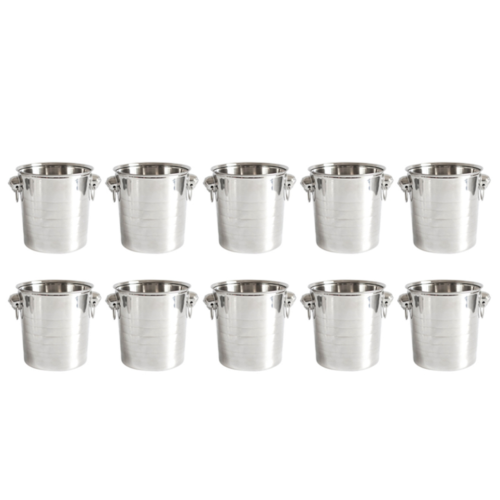 10X Stainless Steel Ice Punch Bucket Wine Beer Cooler Champagne Portable Bar Club Container 3L