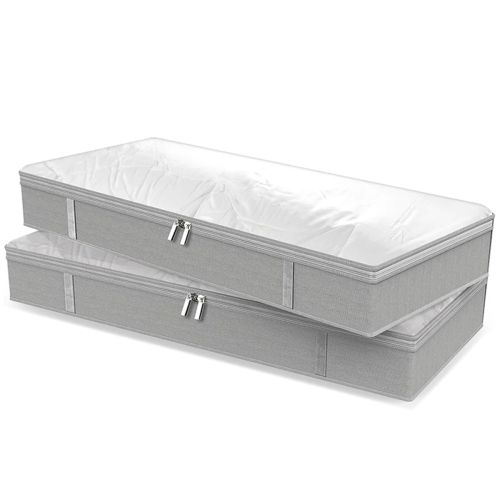4X Foldable Under Bed Bags Large Storage Boxes Thick Breathable Underbed Clothes Organizer 2