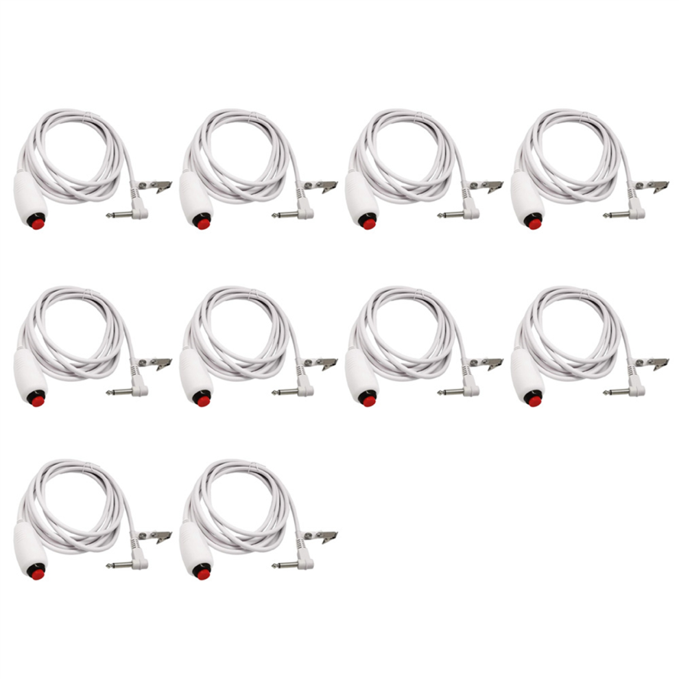 10X Nurse Call Cable 6.35mm Line Device Emergency with Push Button Switch