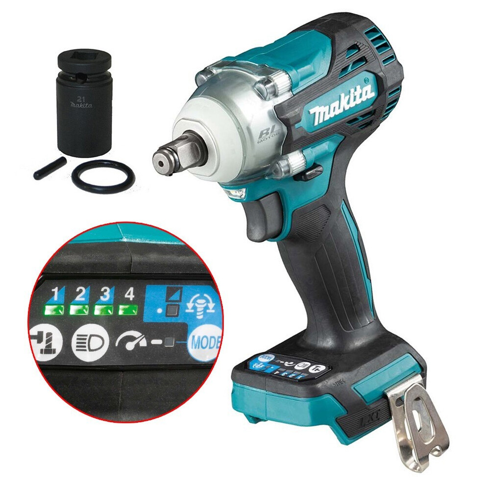 Makita DTW300Z 18v LXT Brushless Impact Wrench 1/2" Drive 4 Speed + 21mm Socket