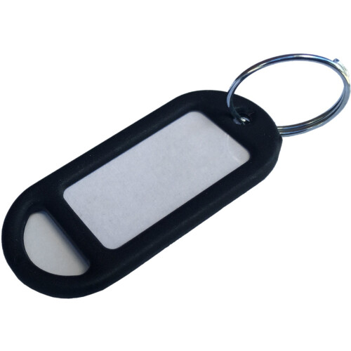Bulk HardwareŽ Key Ring Label Tags And Rings 48mm Black Trade 5 Label Tags 1