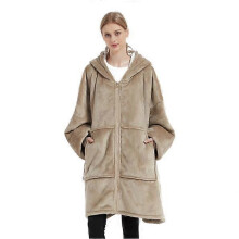 (khaki)Wearable Blanket Sweatshirt,Super Warm and Cozy Blanket Hoodie
