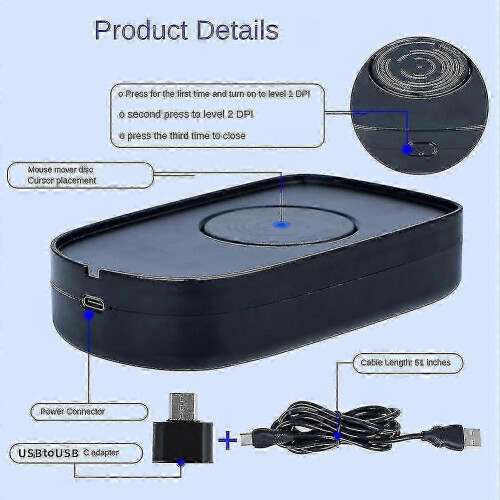Mouse Jiggler USB Mouse Mover Mouse Movement Simulator with ON/OFF Switch for Computer Awakening, Keeps PC Active 2