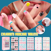 False Nails Douborq 120 Pieces of Children's Nail and False Nail Set