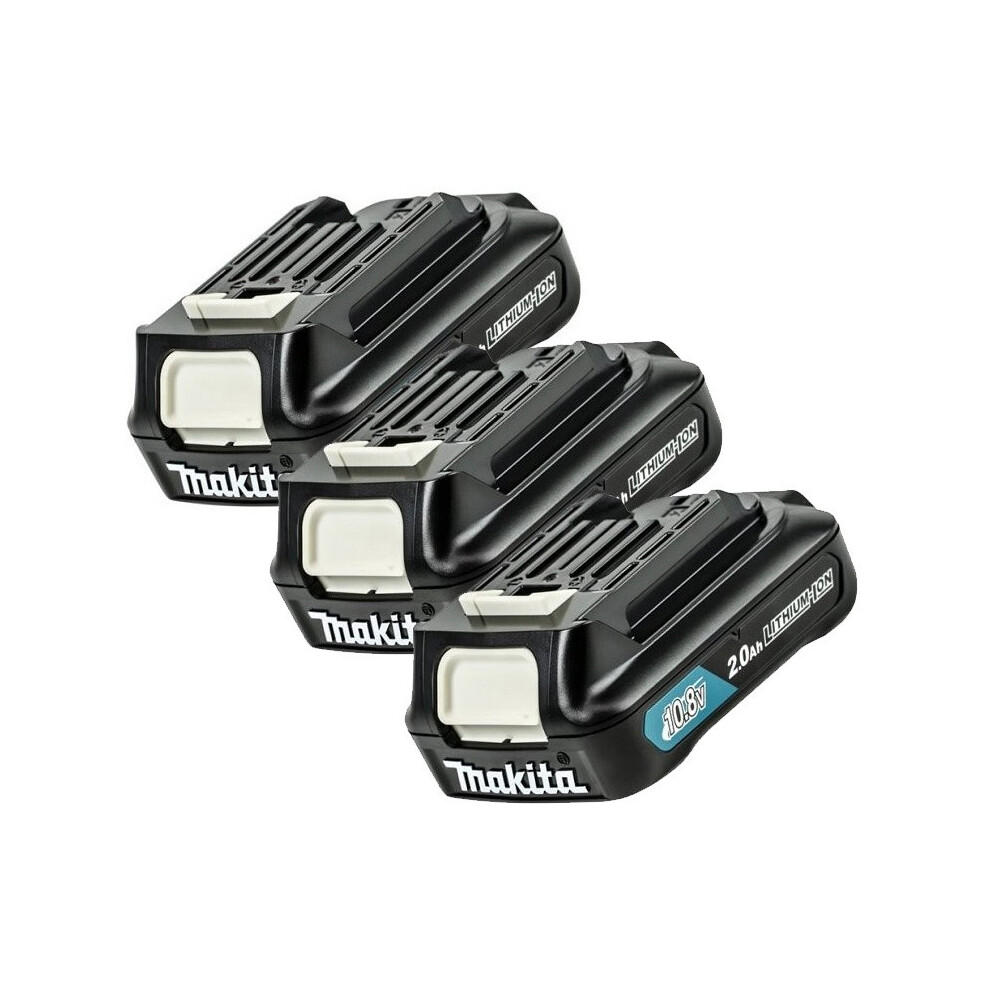 3 x Makita BL1020 BL1021B 10.8v 12V Max CXT Lithium Ion Slide Type 2.0ah Battery