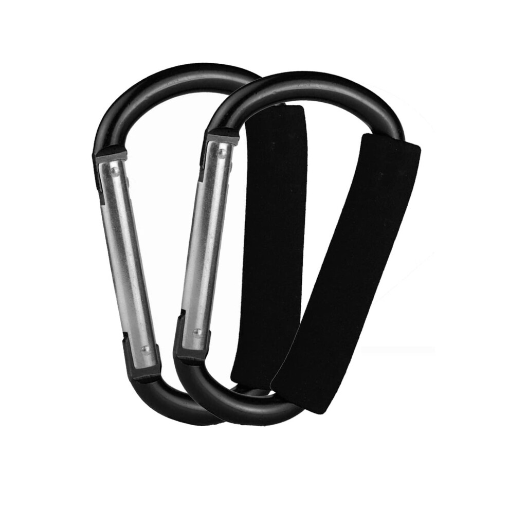 Baby Stroller Hooks, 2 Pcs Carabiner Stroller Hook Organizer For Hanging Handbags, Diaper Bags, Shopping Bags. Clip Fits Single/Twin Travel Systems, C Lifeasy