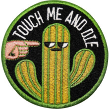 Parche termoadhesivo - TOUCH ME AND DIE CACTUS - Parche para planchar o coser - Pieza decorativa o de reparaci?n para ropa, jeans, bolso, pantal?n, ch