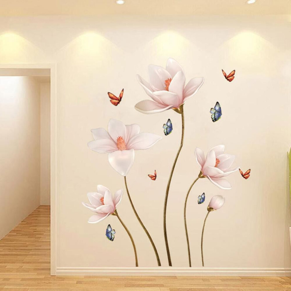 (as the picture) Pvc Removable 3D Flower Wall Sticker Living Room Bedroom Home Decor Diy Flower Vines Art Decor Wall Stickers Murals