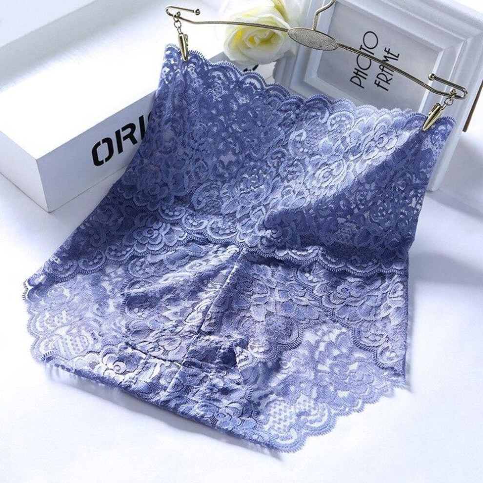(sky blue, XL&1pc) Sexy Lace Shapers Panties Europe Women Seamless Hip Raise Slimming Tummy Control Briefs Transparent 3XL Plus Size Lingerie