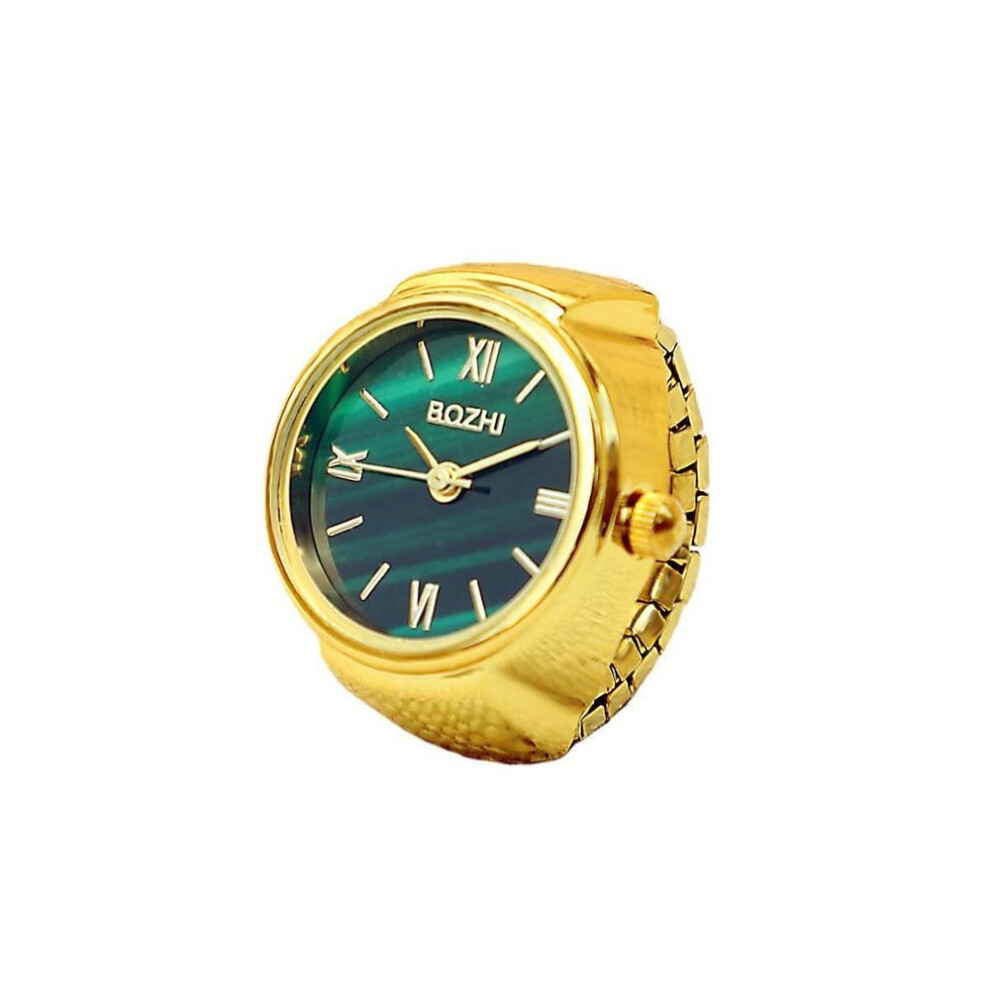 (gold) Mini Watch Creative Ring Quartz Movement Fashion Accessories  Alloy Shell Finger Watch Jewelry Women Ring Gift