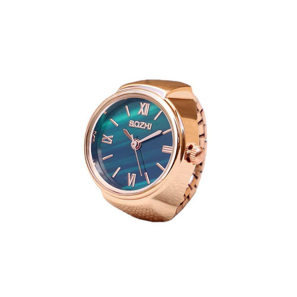 (rose gold) Mini Watch Creative Ring Quartz Movement Fashion Accessories  Alloy Shell Finger Watch Jewelry Women Ring Gift