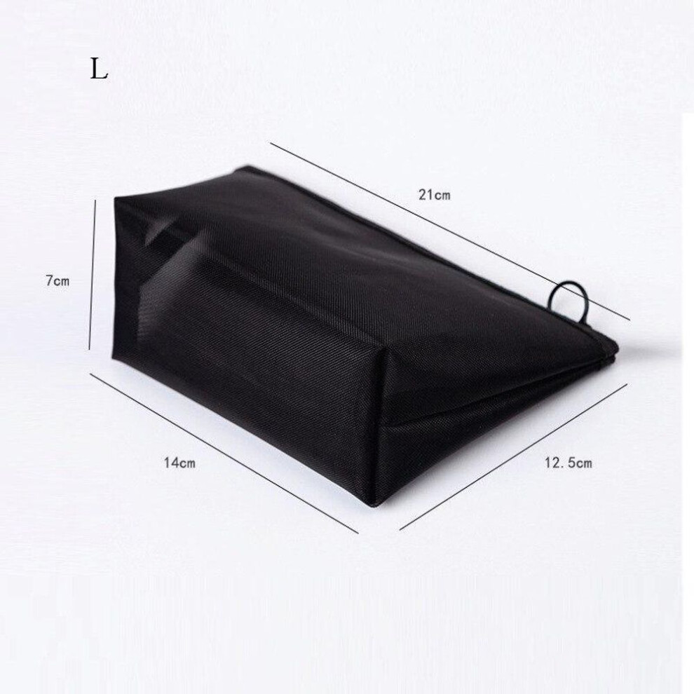 (black, L) Women Transparent Cosmetic Bag Travel Function Makeup Case Zipper Organizer Storage Pouch