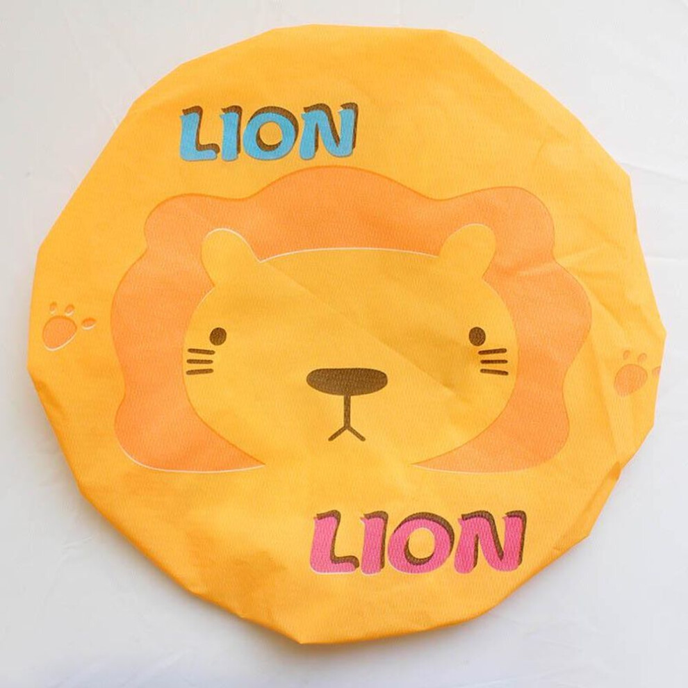 (orange) Cute Cartoon Lace Elastic Shower Bath Cap Women Hat For Baths And Saunas