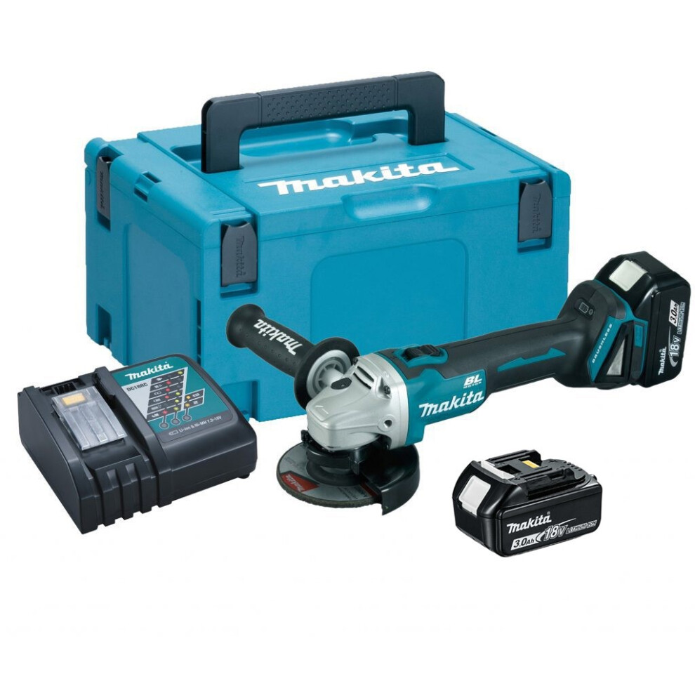 Makita DGA504RFJ 18v Cordless Brushless 125mm Angle Grinder Lithium 2 x 3.0ah
