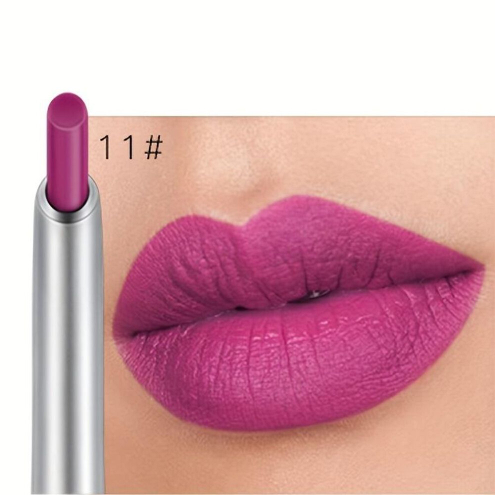 (11#) 12-color Waterproof Matte Lip Liner Pencil  Long Lasting Non-stick Moisturizing Lipstick - Smudge-proof Intense Color Red Contour Tint Lip Gloss