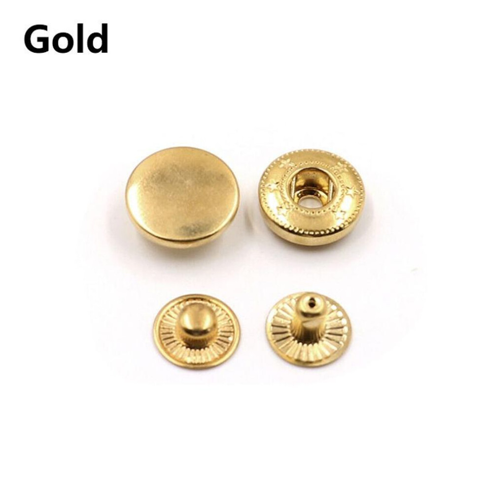 (gold, 17mm) 10sets/lot High Quality Metal Brass Press Studs Sewing Button Snap Fasteners Sewing Leather Craft Clothes Bags