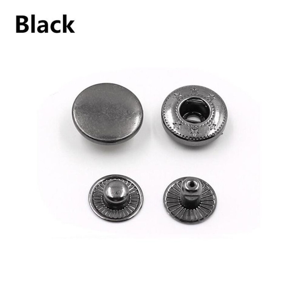 (black, 10mm) 10sets/lot High Quality Metal Brass Press Studs Sewing Button Snap Fasteners Sewing Leather Craft Clothes Bags