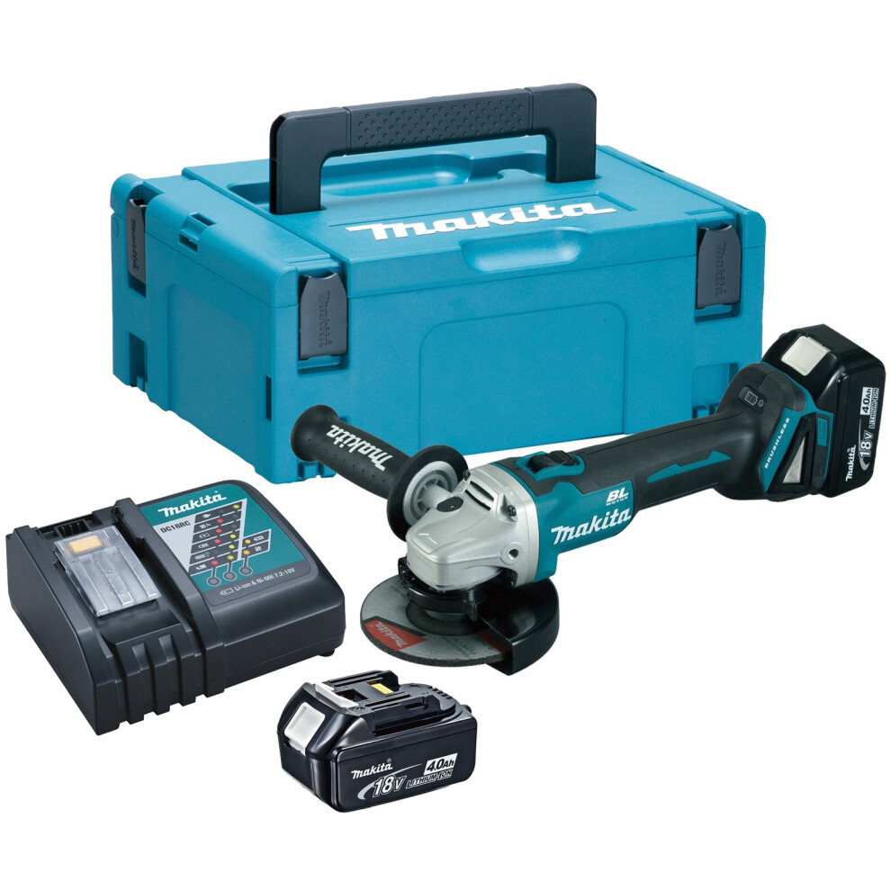 Makita DGA504RMJ 18v Cordless Brushless 125mm Angle Grinder Lithium 2 x 4.0ah