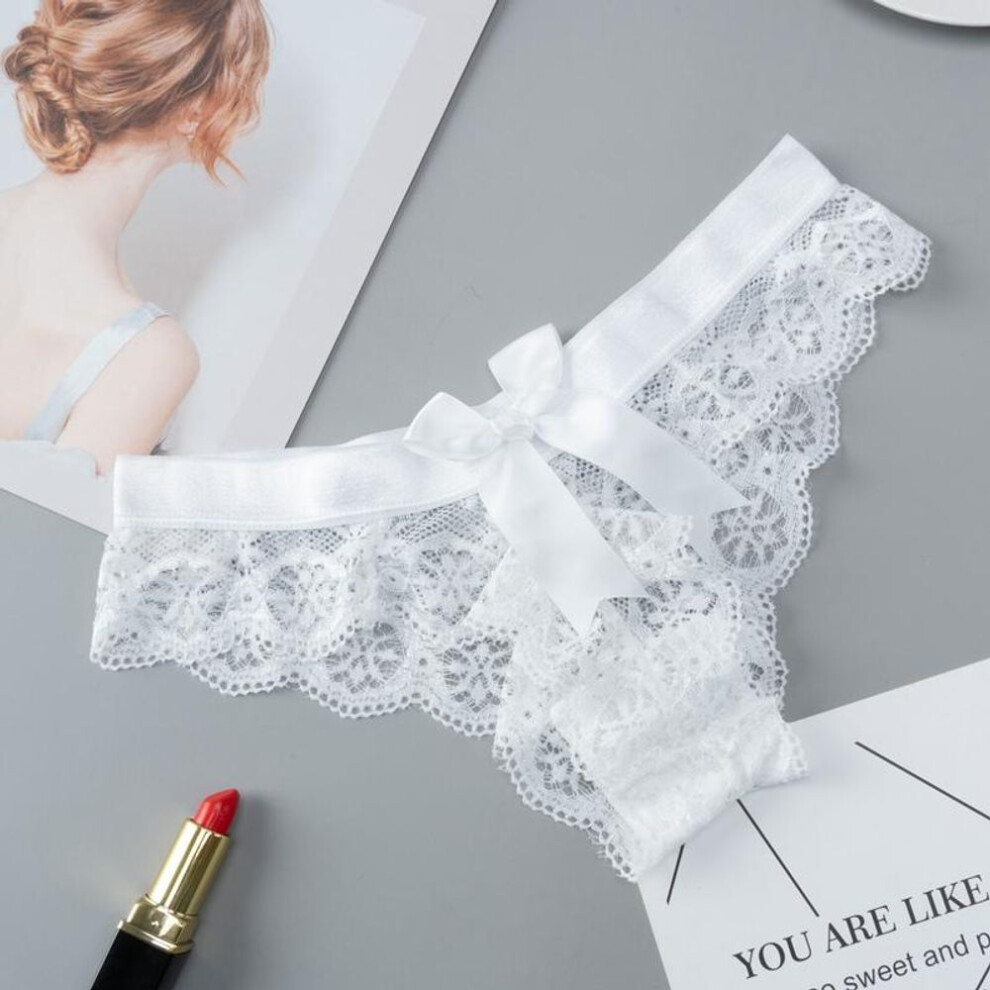 (white, XL) Sexy Lace Thongs Seamless Underwear