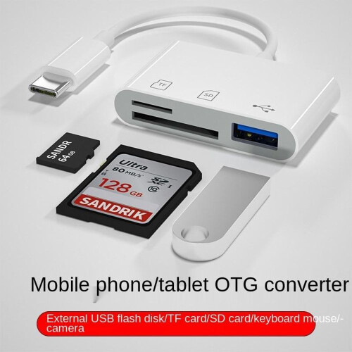 (white) Type-C Adapter TF CF SD Memory Card Reader OTG Writer Compact Flash USB-C for IPad Pro Huawei for Macbook USB Type C Cardreader 1