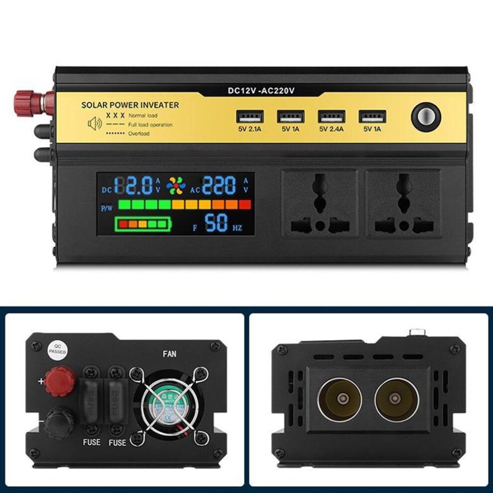 (12V-2200W) Peak 6000w Solar Power Inverter Dc 12v To Ac 220/110v Transformer With Usb Universal Socket Charger Modified Sine Wave Solar Panel Inverter Kit