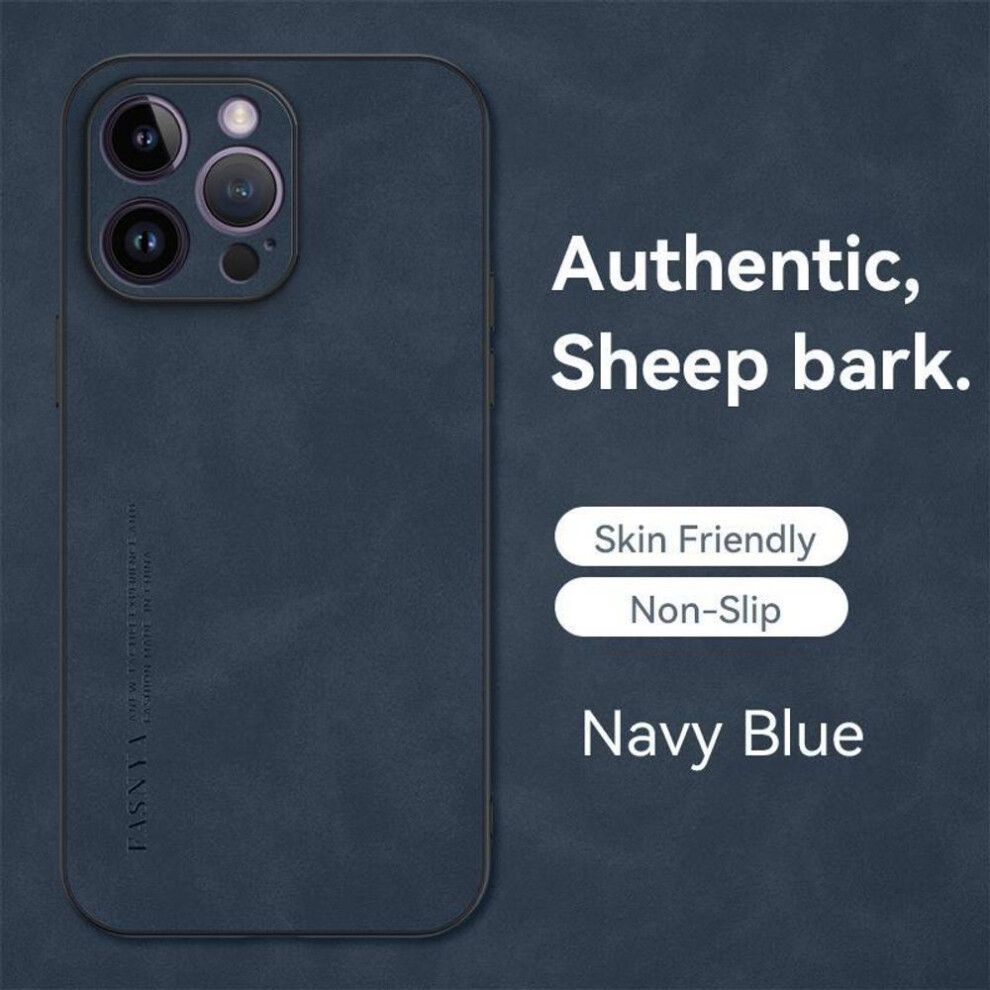 (navy blue, Samsung S20 Ultra) Luxury Sheepskin Leather Anti Scratch Phone Case For Iphone 15 14 Plus 13 12 11 Pro Max Xs Max For Samsung S24 S23 S22 S21 S20 Ultra Plus A14 A54 A53
