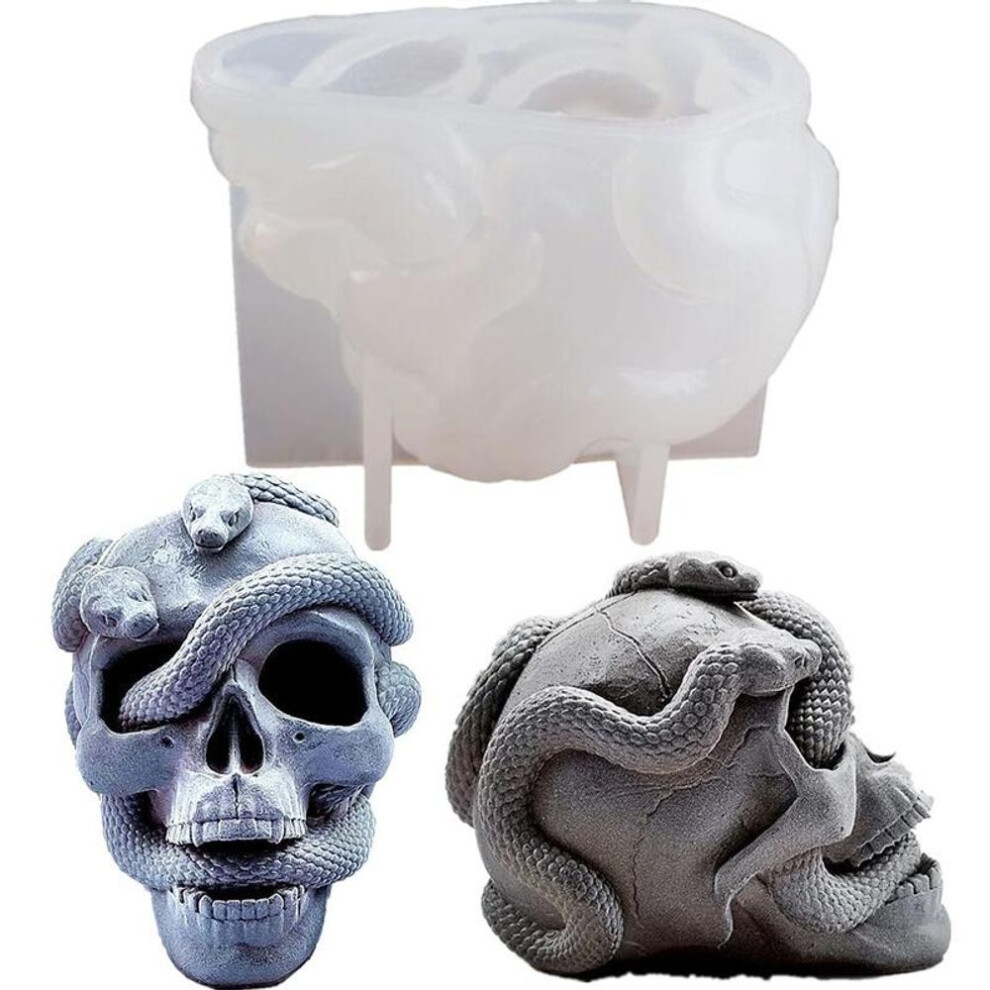 Diy Epoxy Resin Mold Skull Snake Head Double Snake Silicone Molds