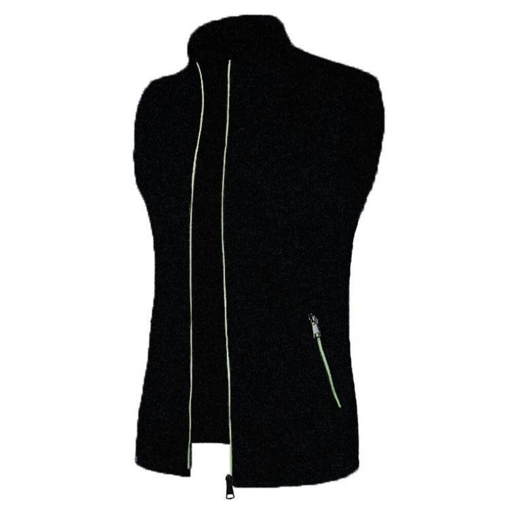 (black, S) 2024 Autumn/winter New Men&apos;s Zipper Vest Fleece Knit Slim Fit Cardigan