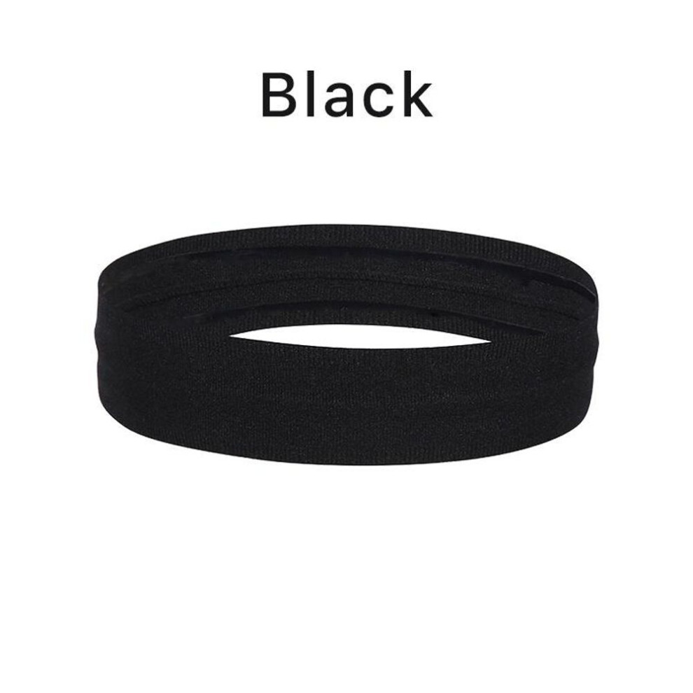 (black) Sport Headband For Men And Women Head Sweatband Yoga Running Cycling Hairband Anti-slip Elastic Sweatband
