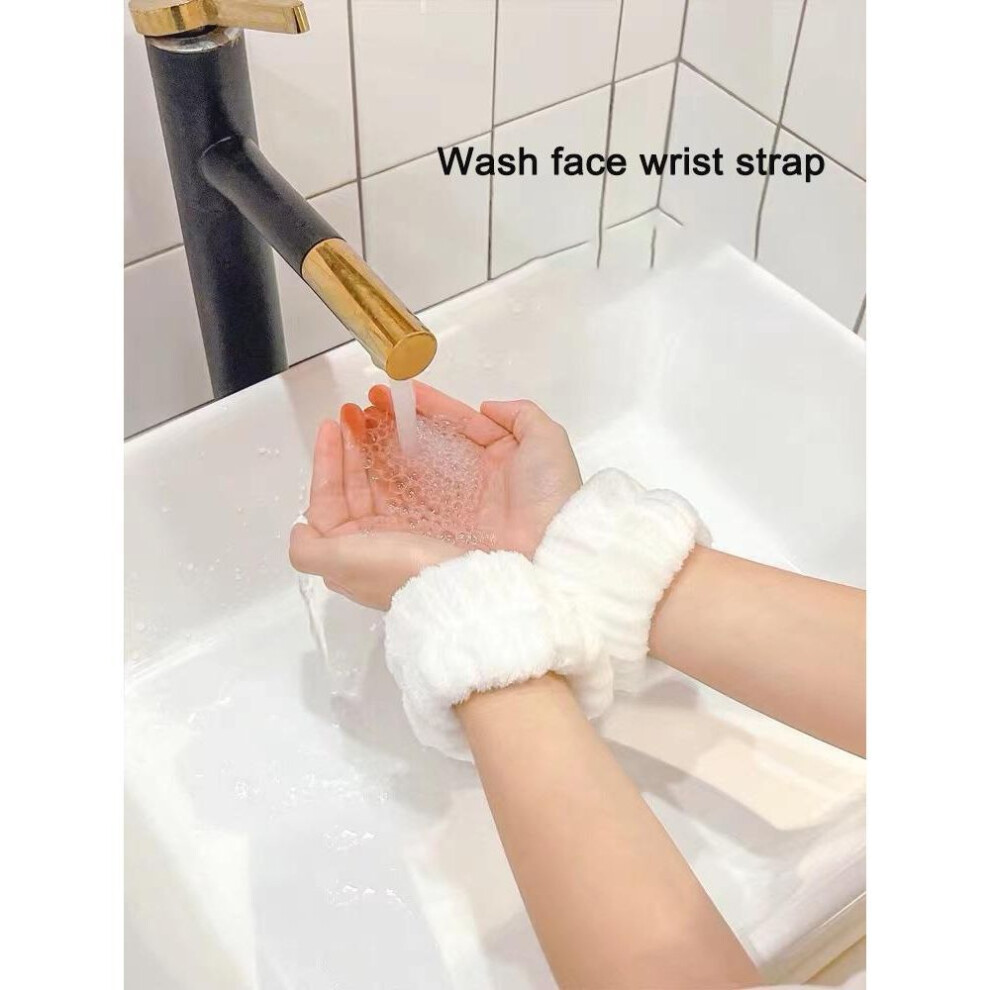 (white) Microfiber Wrist Wash Towel Band Wristbands for Washing Face Absorbent Wristbands for Women Prevent Liquid From Spilling Down Your Arms
