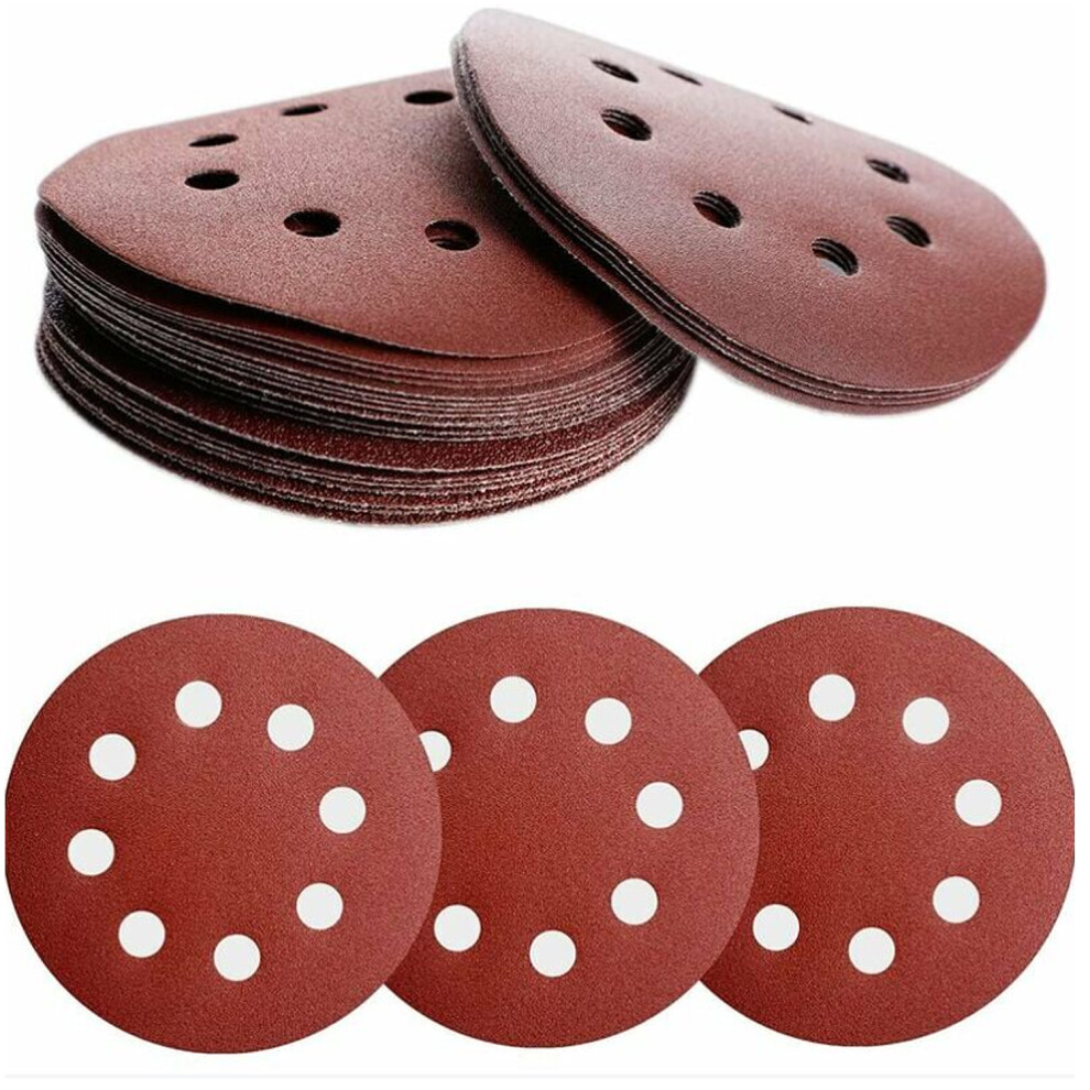 Set Of 24 Discs 125Mm, Sandpaper For Orbital Sander For Sanding, Polishing, Derusting, Abrasive In Grit 40, 60, 80, 120,180, 240 9113374522922