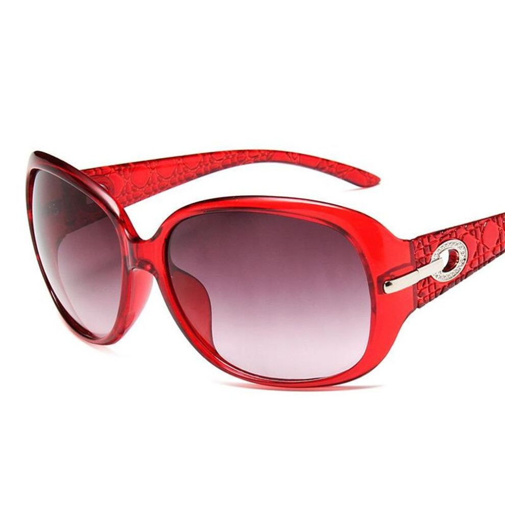 (wine,red) New Oval Big Frame Sunglasses Women Brand Designer Luxury Oversized Sunglass Classic Diamond Large Frame Anti-uv Sun Glasses