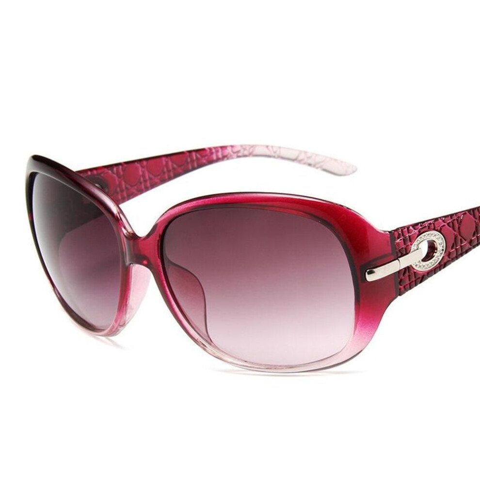 (purple) New Oval Big Frame Sunglasses Women Brand Designer Luxury Oversized Sunglass Classic Diamond Large Frame Anti-uv Sun Glasses
