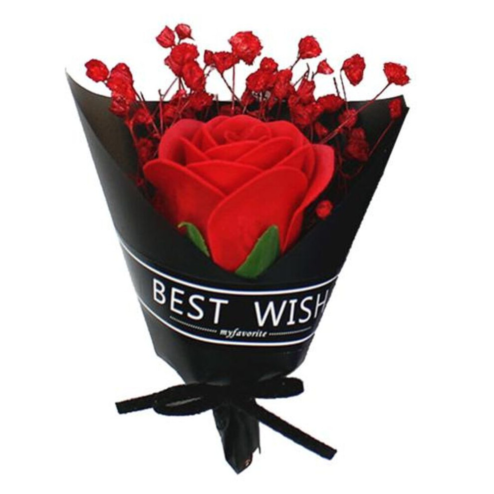 (red) Romantic Mini Rose Bouquet Dried Flower Realistic Delicate Texture Floral Bath Petals Artificial Flower Soap