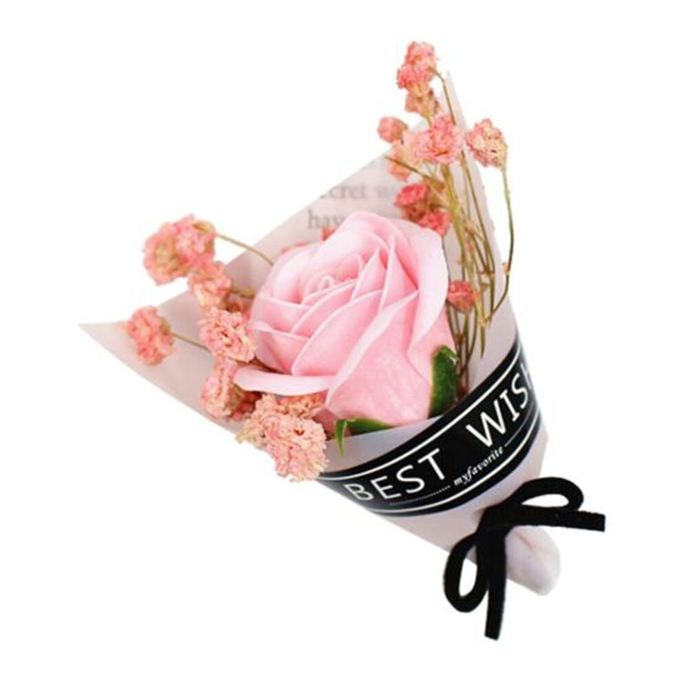 (pink) Romantic Mini Rose Bouquet Dried Flower Realistic Delicate Texture Floral Bath Petals Artificial Flower Soap