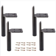 4 Stück Moderne Möbelbeine aus Eisen, Ersatz-Sofabeine mit Schrauben für Tisch, Bett, Schrank, Schwarz – 15 cm
