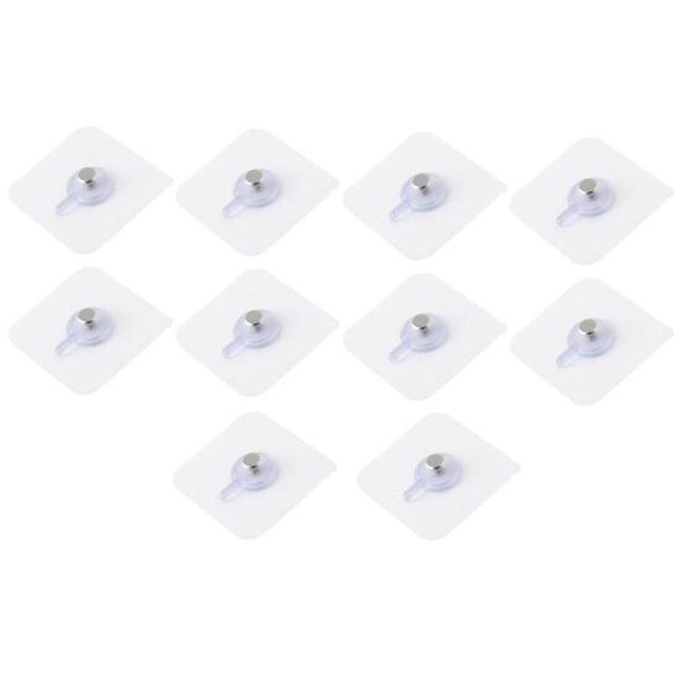 (B) 10pcs Screw Patch Self-adhesive Wall Hook Strong Load-bearing Photo Frame Sticker Hooks For Home Room