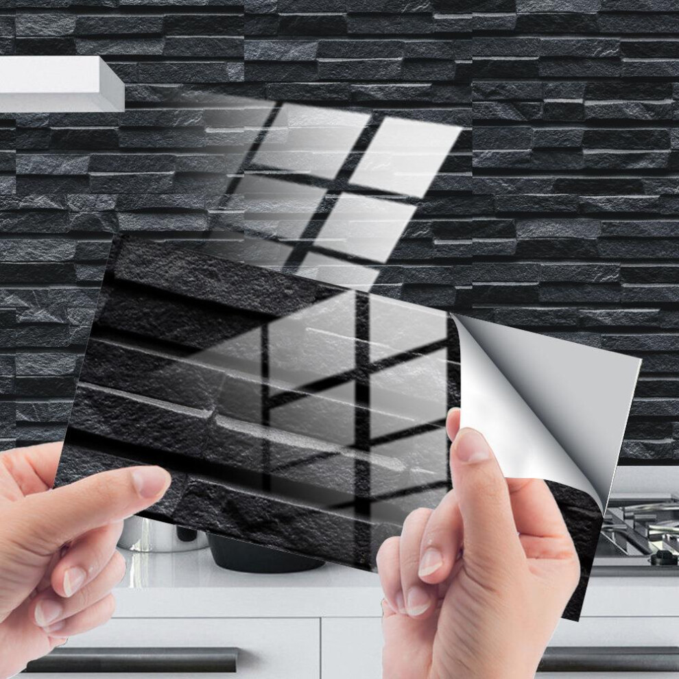 Colle à carrelage rectangulaire (noir, 48 pcs)