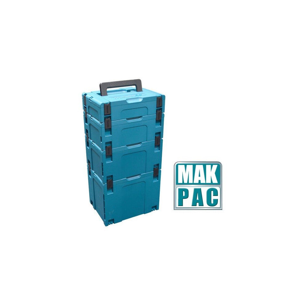 Makita MAKPAC Stack 4 Piece Connector Stackable Tool Case Type 1 2 3 and 4