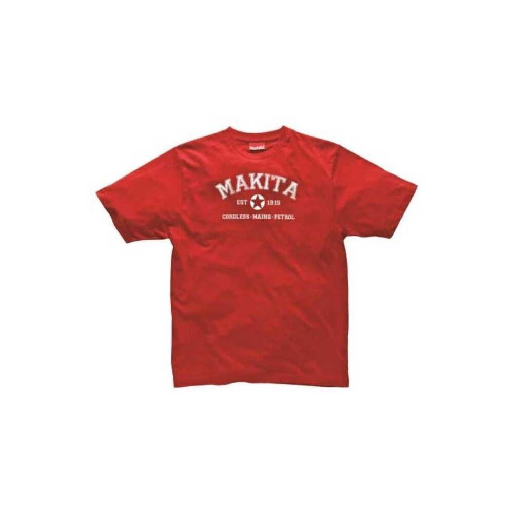 Makita Red Grey Crew Neck T-Shirt Official Merchandise EST 1915 LARGE