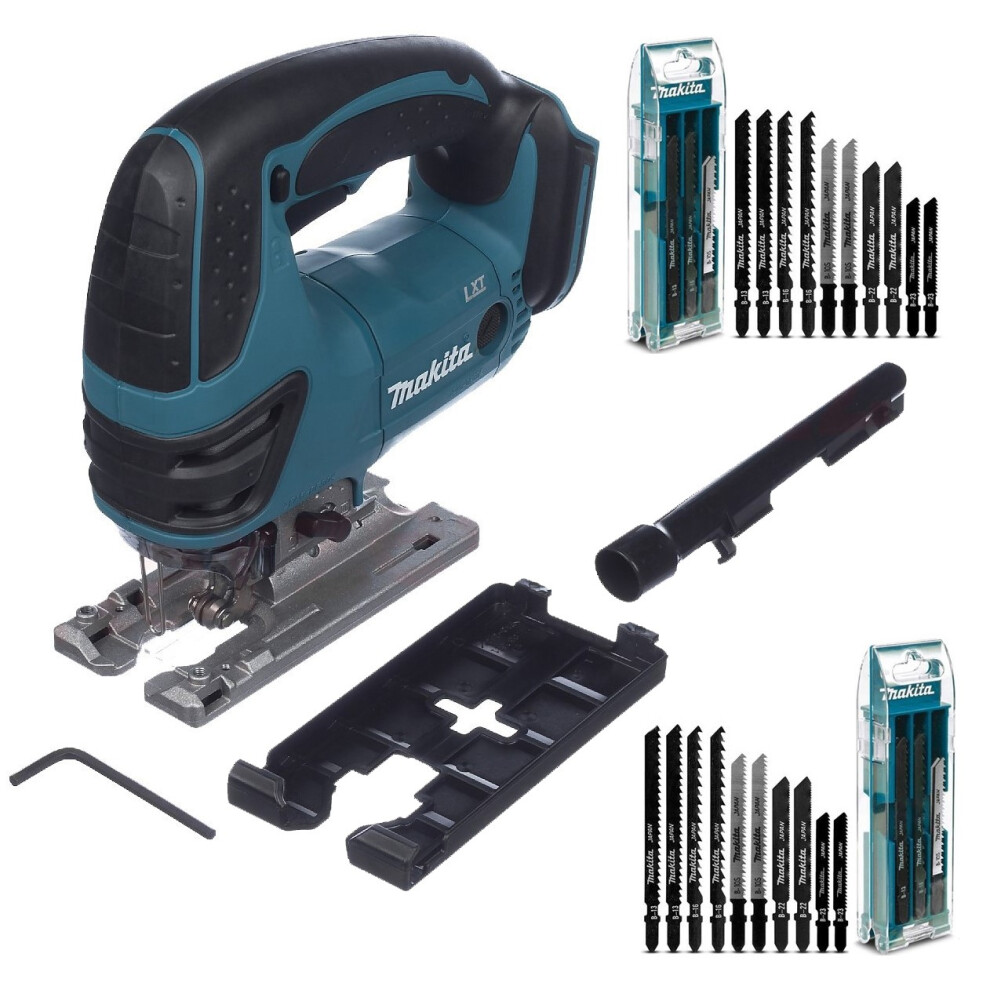 Makita DJV180Z 18v Top Handle Cordless Jigsaw LXT Lithium + 26 Blades + Dust Ext