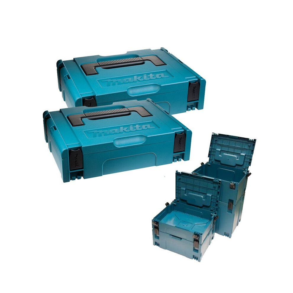 Makita MAKPAC Pack of 2 x Stacking Connector Tool Cases Type 1 396 x 296 x 105