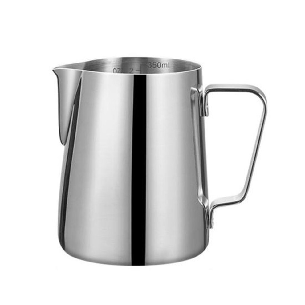 (350ml) Milk Frothing Pitcher Coffee Frother Cup Polished Surface Rustproof Corrosion Resistant Dishwasher Safe Frothing Pitcher