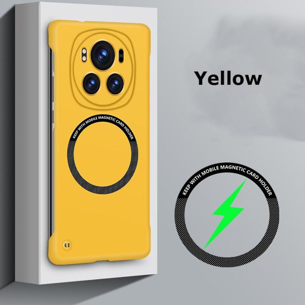 (yellow, Magic4 Pro) Frameless Matte Magnetic Pc Case For Honor Magic 6 5 4 3 Magic6 Magic5 Pro Car Adsorption Shockproof Wireless Charging Case Casing Cover Shell