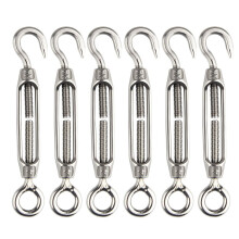 6 Pcs Draht Spanner M4 Edelstahl Einstellbare Spannschloss Haken Und Auge Set Heavy Duty