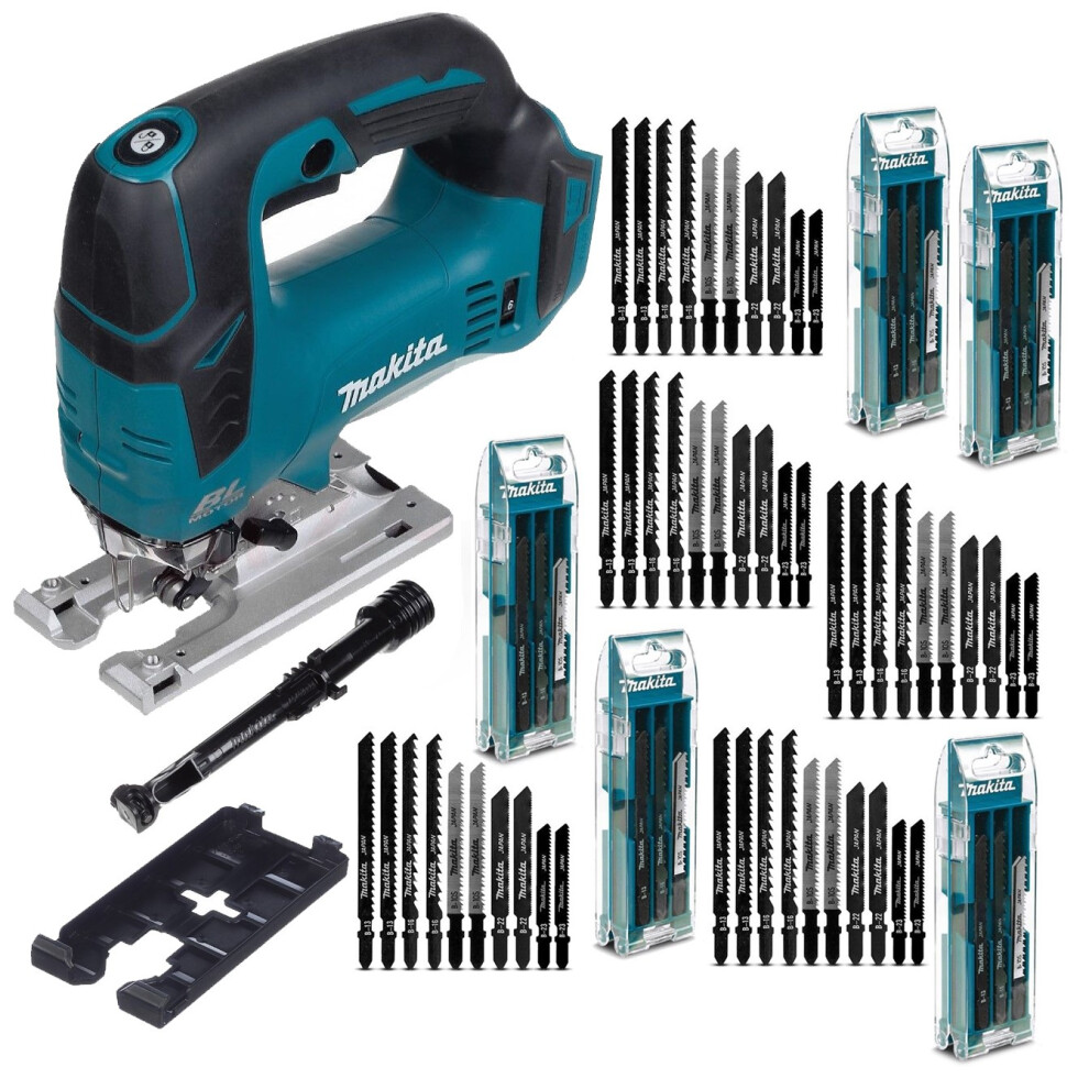 Makita DJV182Z 18v LXT Brushless Top Handle Jigsaw Bare + 56 Blades + Dust Ext