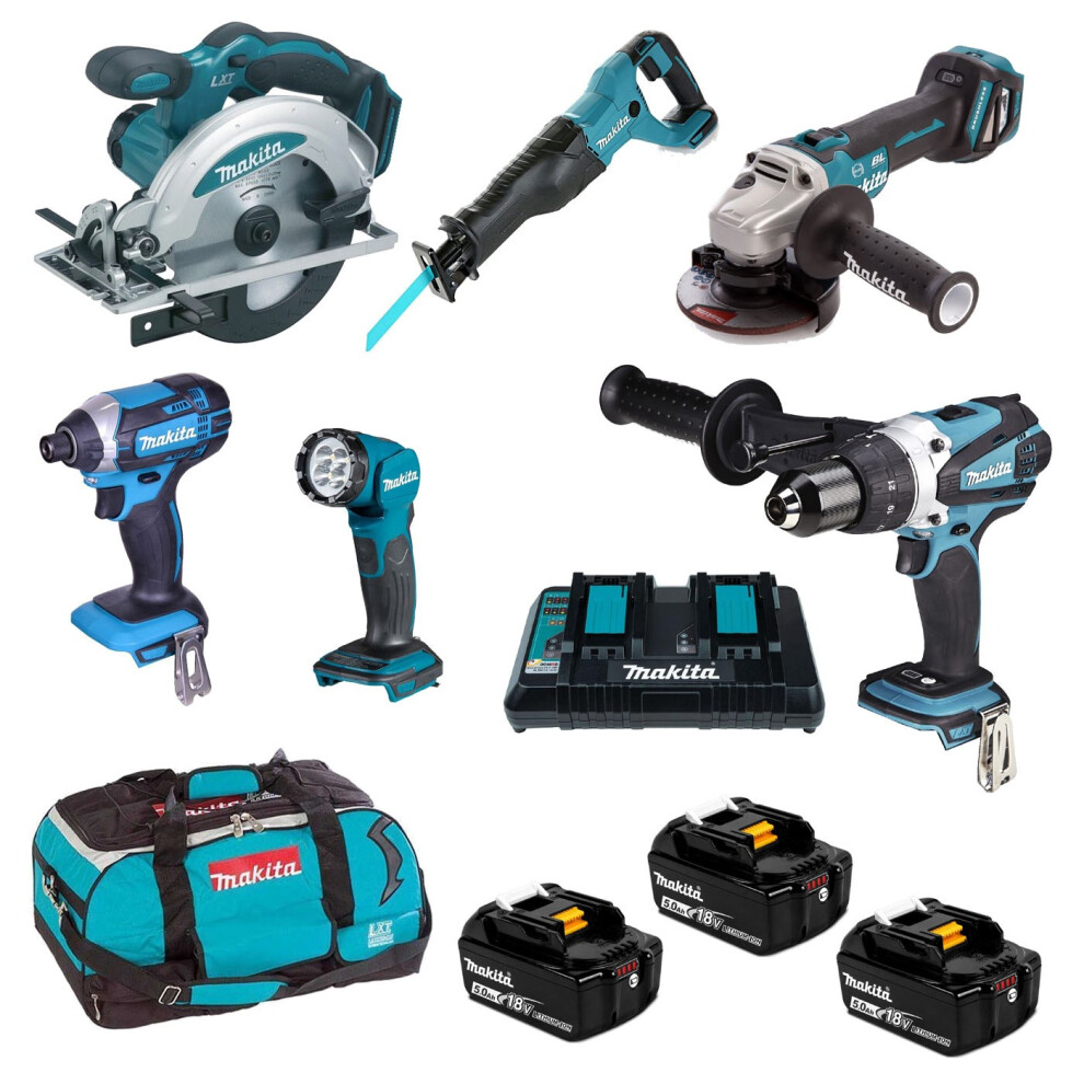 Makita DLX6117TX1 18V 3 X 5.0AH LI-ION LXT Cordless 6-Piece Kit